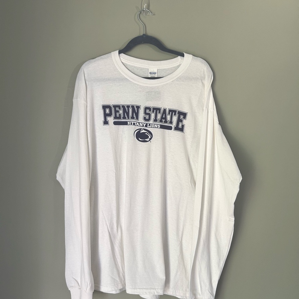 Gildan White Penn State Long Sleeve Tee
